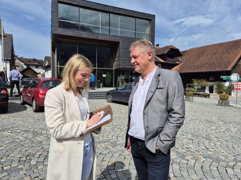 Nenzing, neuer Bürgermeister Michael Hartmann, Ortszentrum