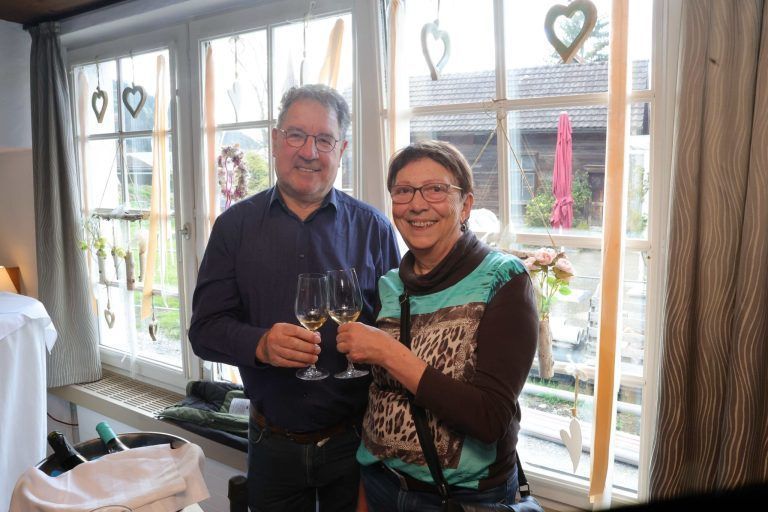 Heimische Winzer zeigen ihr Können : Winfreid und Uschi Österle.