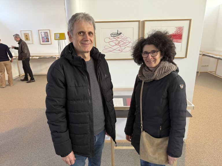 Druckgrafiker Markus Gell und Gabi kamen in die Galerie QuadrArt