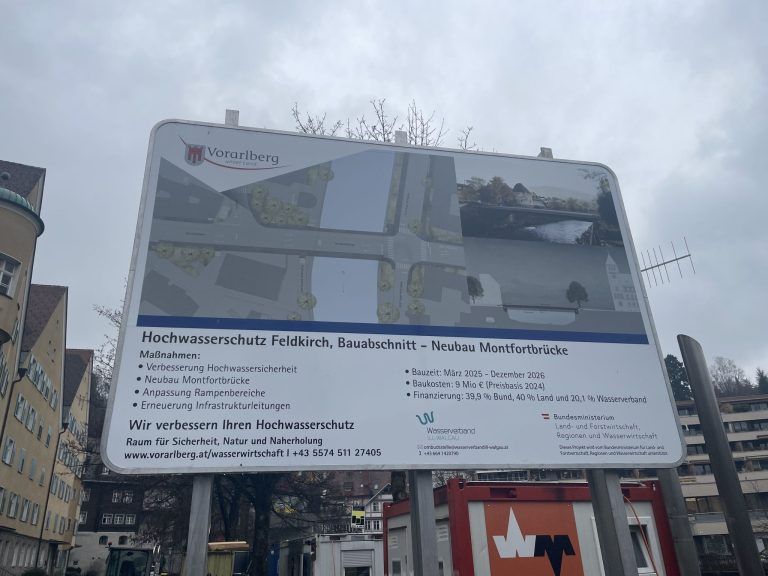 Montfortbrücke neu, Hochwasserschutz Feldkirch