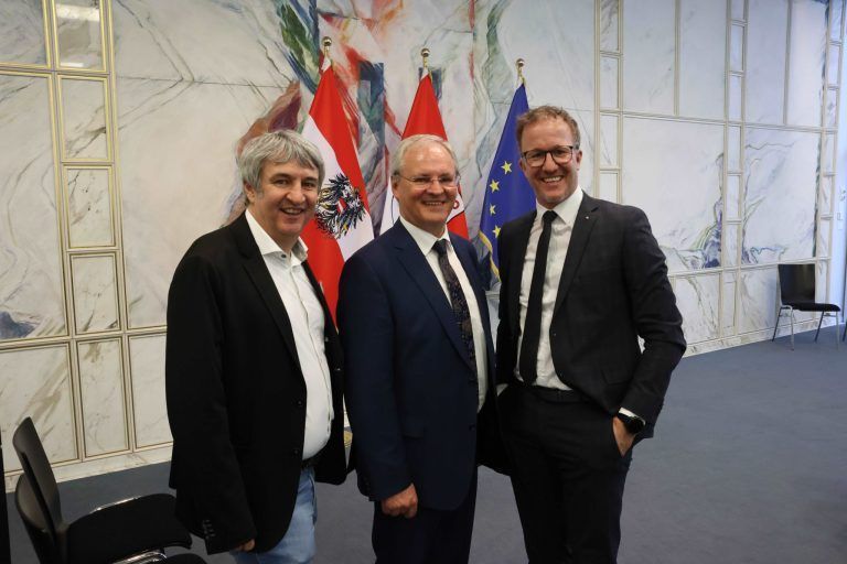 Persönlichkeiten zu Josefi geehrt: Michael Tinkhauser, Harald Sondereegger und Christian Gantner.