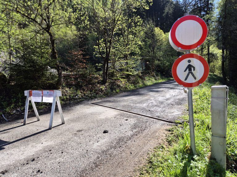 Silbertal, Sperre Fellimännlestraße, wegen Felssturz