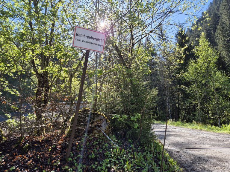 Silbertal, Sperre Fellimännlestraße, wegen Felssturz