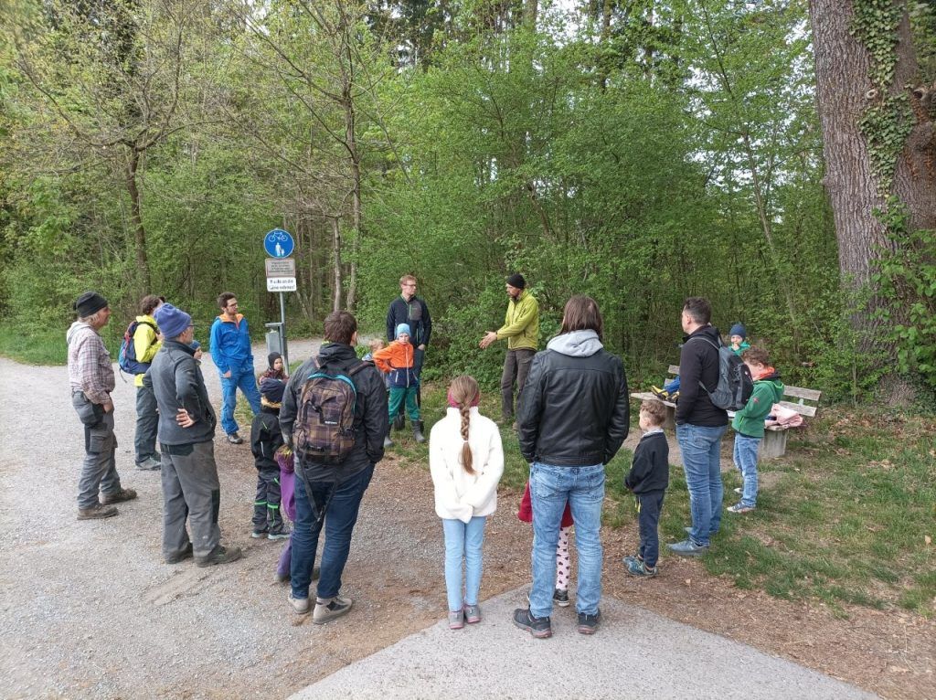 Väter und Kinder beleben gemeinsam den Wald neu