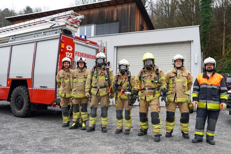 Blaulichttag begeistert Rankweiler Pfadis: Die Feuerwehr war mit von der Partie.