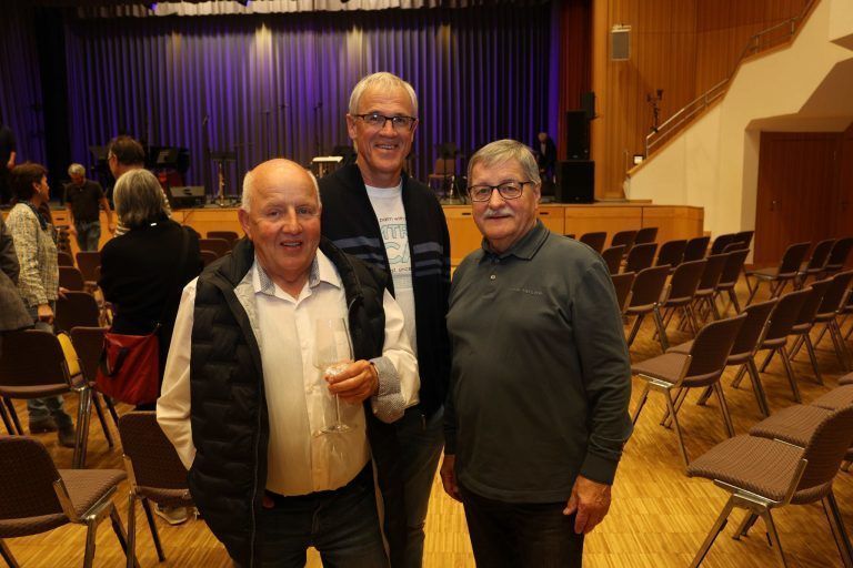 Höhepunkt in Musikerleben: Erwin WEhinger, Franz Kofler-List und Reinhard Künz vom MV Gisingen.