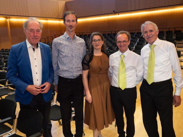 Kulturbühne AMBach - alles drehte sich ums Glück: Franz-Josef Köb, Die Protagonisten Franz-Josef Köb, Christian Lebar, Angelika Lebar, Thomas Thurnher und Hermann Nachbaur