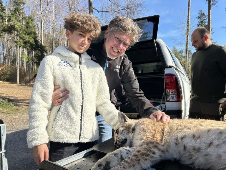 Wildpark Feldkirch, Auswilderung Luchs, Mika und Markus Herburger, Luchspaten