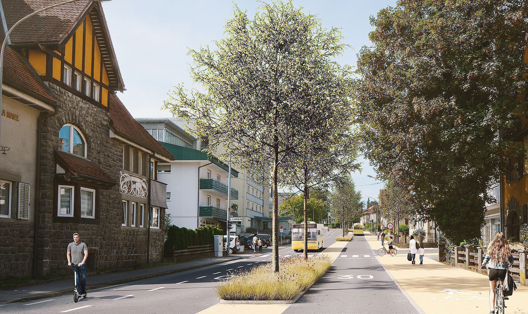Rendering L191a, Stadttunnel Feldkirch, Liechtensteiner Straße