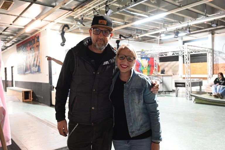 Skate-Contest begeistert Lustenau: Roman Zöhrer freute sich über den Besuch der neuen Kinder- und Jugendreferentin Nicole Feurstein-Hosp.