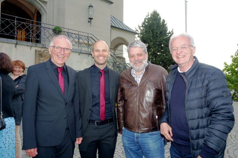 Beeindruckendes Jubiläumskonzert: Guntram Fischer mit Lukas Fröwis, Martin Terzer und Gerhard Frontull.