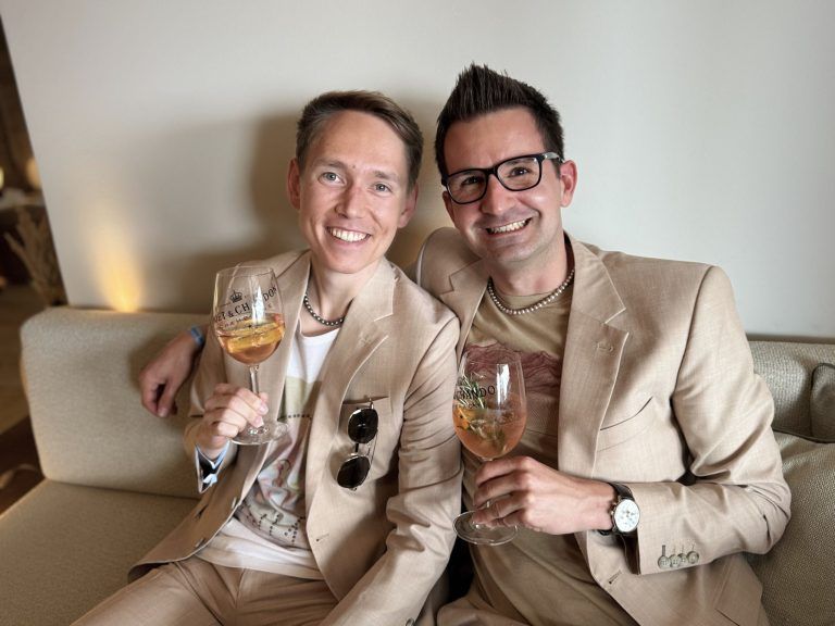 Genussvoller Abend am Bodensee: Leonard und Richard Tränkle genossen den Abend.
