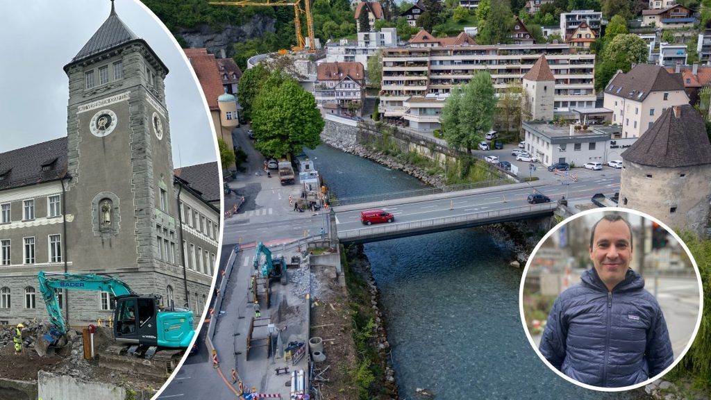 &#8220;Wir liegen mit den Arbeiten im Plan&#8221; &#8211; Bauarbeiten an der Montfortbrücke bringen neue Verkehrsregelungen