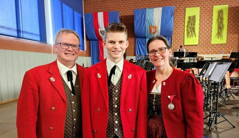 Michael, Samuel und Michaela Schmid. - Frühlingskonzert 2025 des MV Lochau – Fotogalerie - Frühlingskonzert 2025 des MV Lochau – Fotogalerie