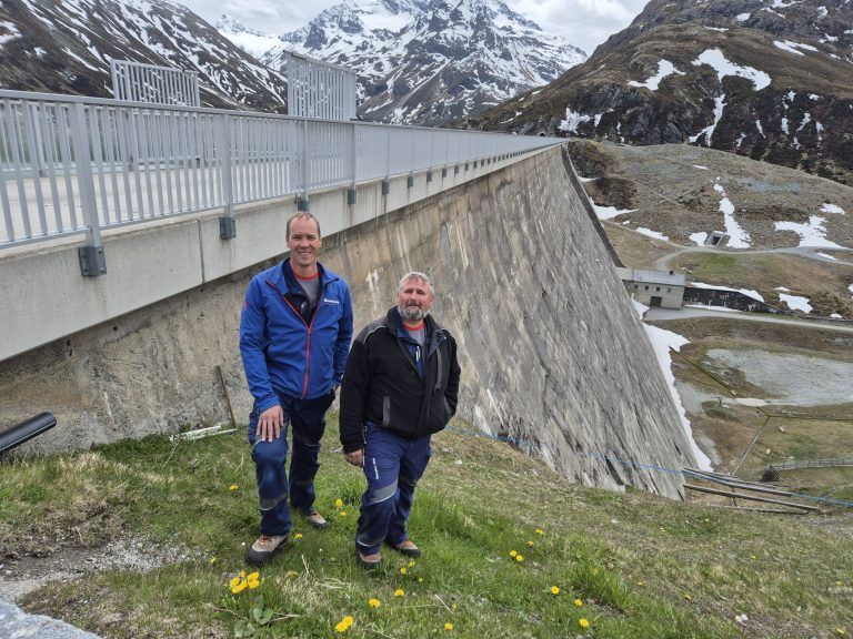 Stauseewärter Christian Salcher und Patrick Märk, Silvretta-Stausee