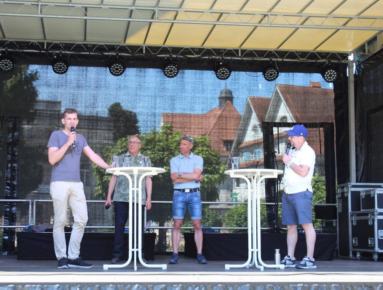 Volle Fahrt voraus – Dornbirn rollt los : v.L. Martin Mäser, Johann Feichter, Jürgen Albrich,Philipp Wüstner