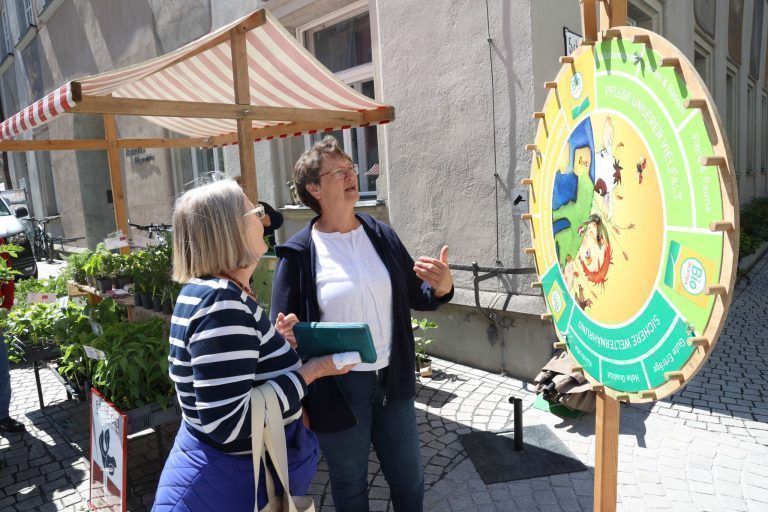 Chance auf alte Pflanzensorten: Am Stand von erne bio gab es auch ein Glücksrad.