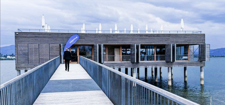 Das auf Bregenzer Gebiet liegende "Seehotel Kaiserstrand Badehaus" bot bestes Ambiente