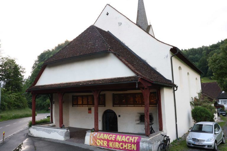 Musik, Gesang, Gedanken und Geschichten: Aussenansicht der Wallfahrtskirche.