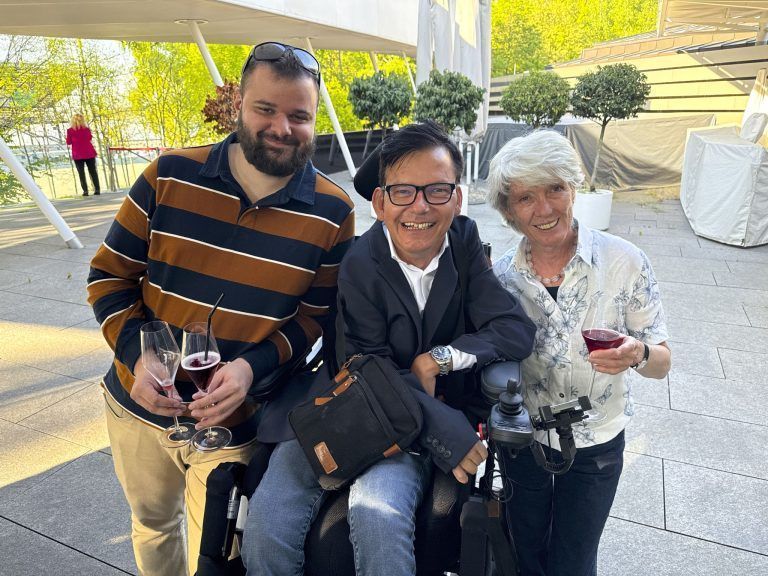 Christoph Berchtold, Klaus Brunner und Adriane Feurstein bei bester Laune