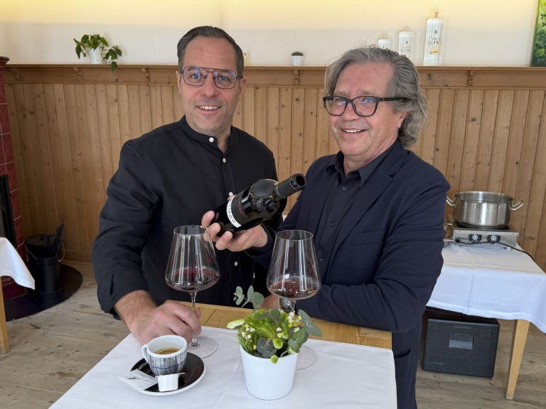 Kulinarik Treff im Löwen: Kaffeespezialist Roland Kuster und Weinexperte Bruno Ratz