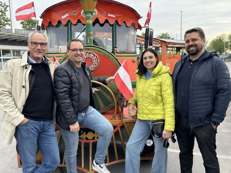 Dieter Steurer, Gerhard Ascherl, Cassandra Lechner und Pascal Sonnleithner von der WIGE Hard freuten sich über die zahlreichen Besucher.