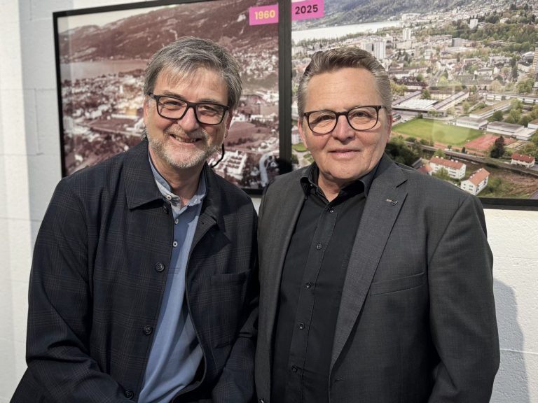 Poesie, Proust und ein Stück Kuchen: Fotograf Klaus Hartinger und Dramaturg Augustin Jagg.