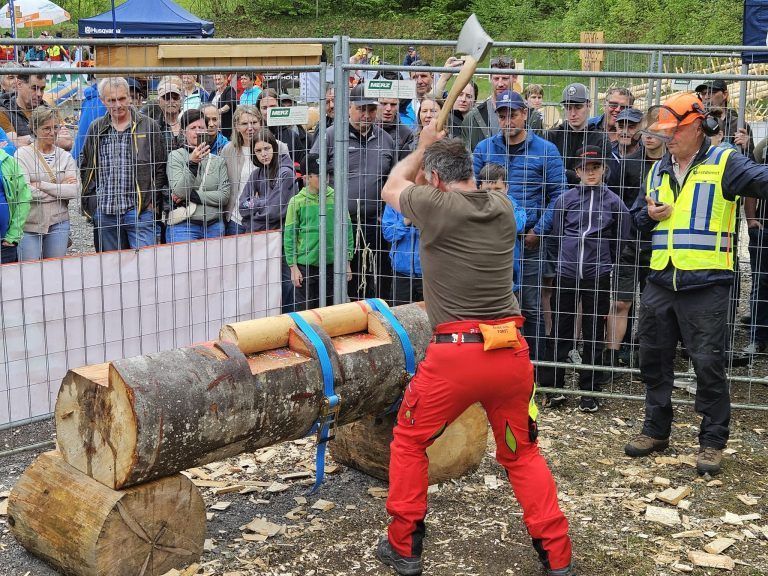 Forstinteressierte kamen voll auf ihre Rechnung: Muskelkraft war bei den Teilnehmern gefragt.