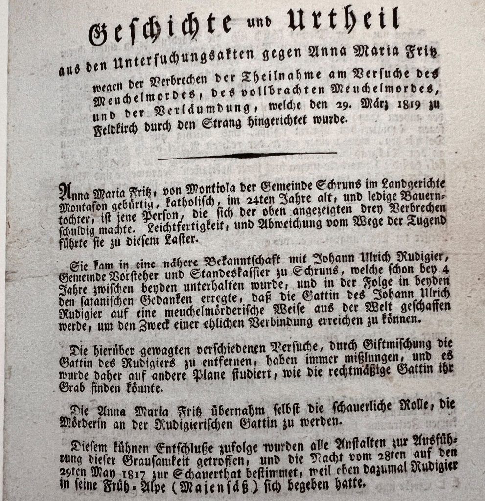 Warum Anna Maria Fritz hingerichtet wurde