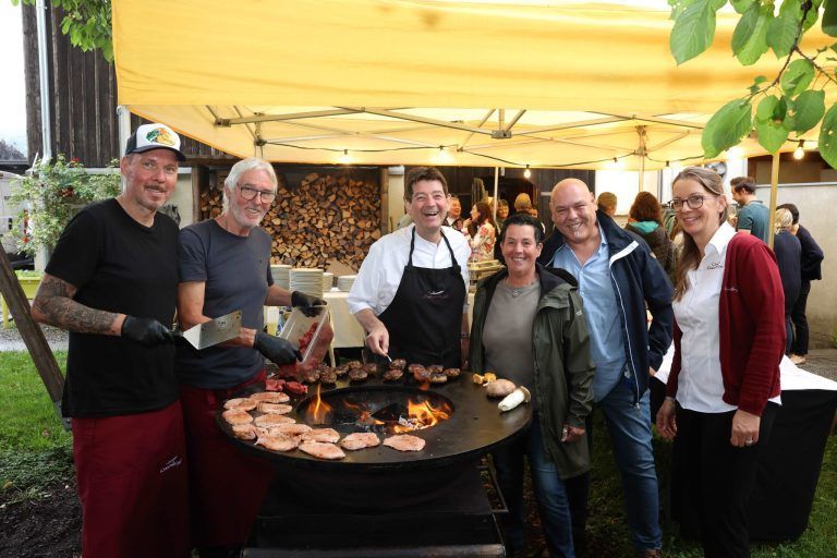 Slow Food-Gedanke einmal mehr gepflegt: Ulli Bischoff, Armin Wille, Roland Vith, Beatrix und Charly Häfele, Brigitte Gasser.