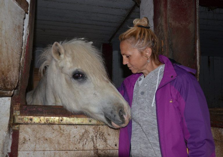Eine Ranch als Ort der Heilung: Jeanette schaut nach einem Pferd, das bei dem Regen keine Lust hat, den Stall zu verlassen. HRJ