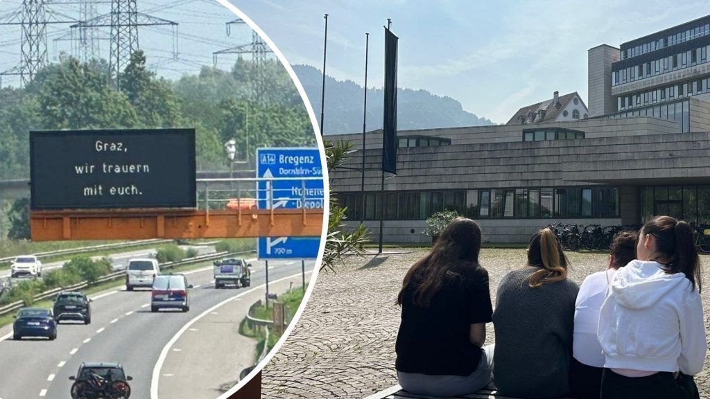 Stille, Glocken, schwarze Fahnen und Absagen: So trauert Vorarlberg mit Graz