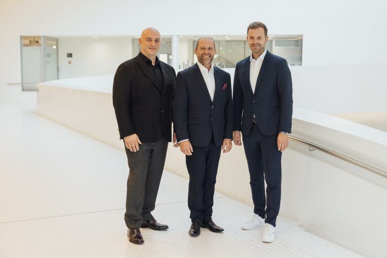 v.l.n.r Mauro Giacomazzi, Christoph Hueber und Hubert Bertsch jun.