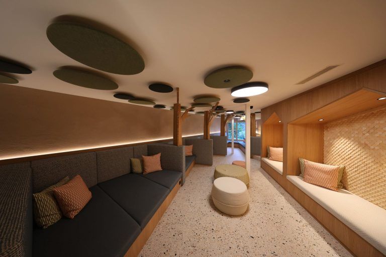 "Heldenhüpferei" im Auer "Adler" : Der Familienbereich mit Ruhekojen und Sauna.