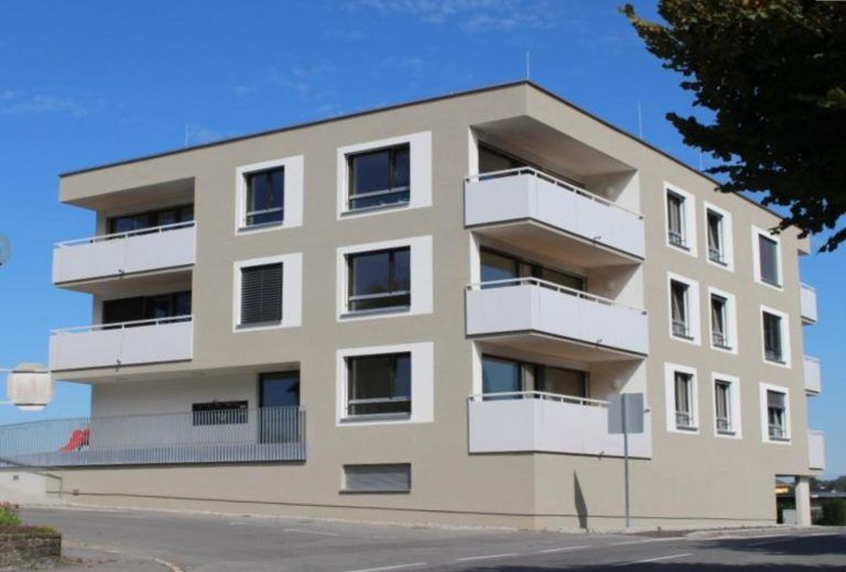 Hohenweiler vor nächstem Etappenziel: Mit der Vogewosi-Anlage, die 2019 bezogen wurde, begann die Hohenweiler Wohnbau-Offensive, mit der bis 2027/28 rund 100 Wohnungen errichtet werden.  