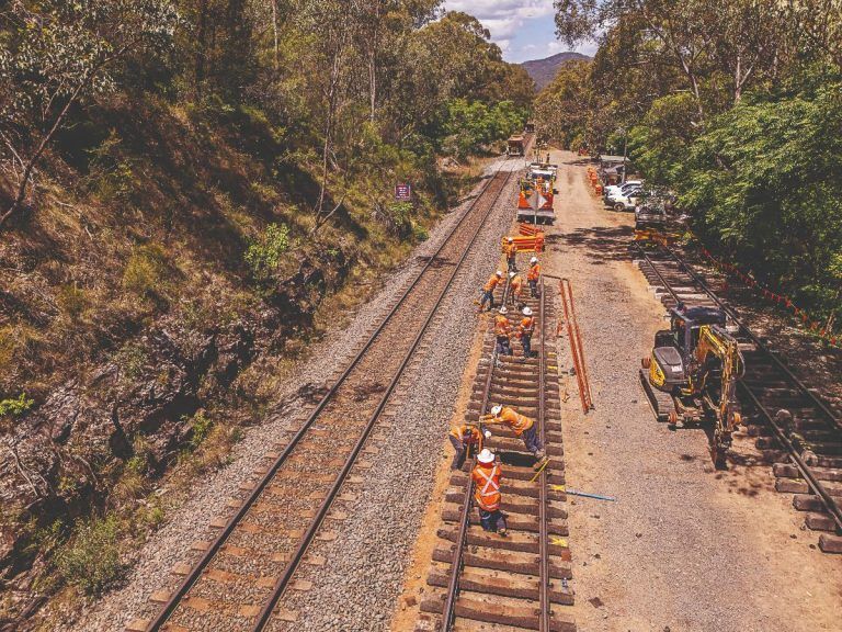 Bahnbaustelle Australien