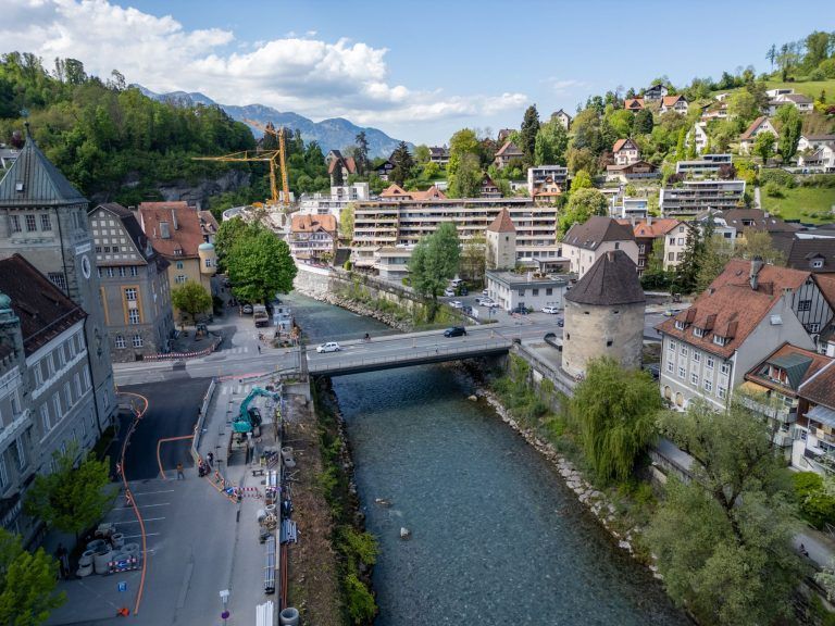 Achtung, Baustelle: Behelfsbrücke ersetzt in Feldkirch bald die Montfortbrücke