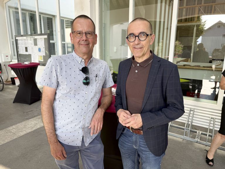 Geser Nachfolger Jürgen Burger mit Dir. Walter Schmolly