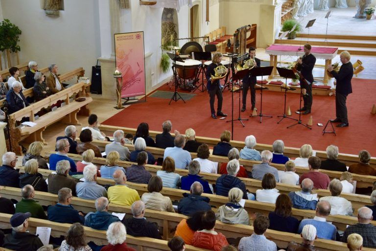 Musikfestival Montafoner Resonanzen feierlich eröffnet: german hornsound (Bild) und das Rheingold Quartett spielten teils zusammen, teils separat.