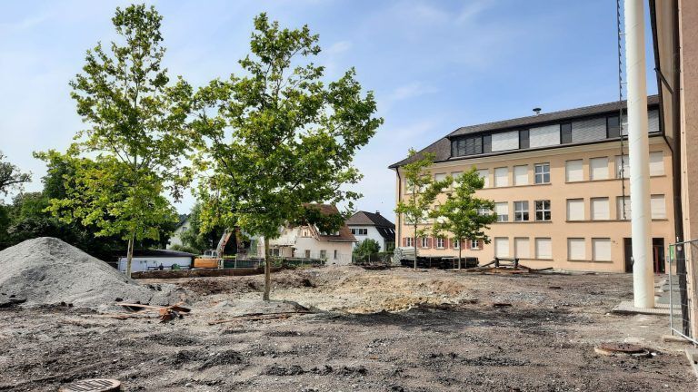 Erste Bauetappe für Schulcampus gestartet: In Etappen entsteht bis 2029 der neue Schulcampus im Zentrum von Hörbranz.