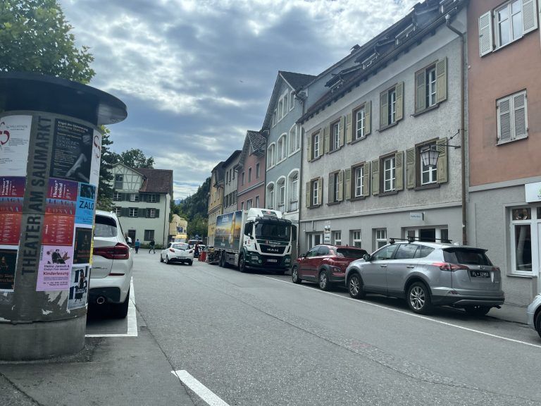 Neue Verkehrsführung wegen Baustelle an der Montfortbrücke in Feldkirch