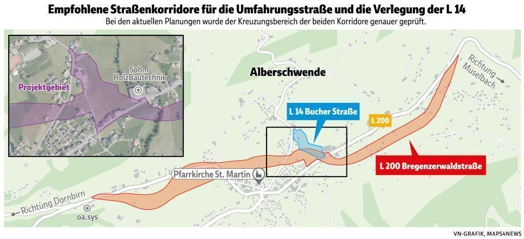 Großprojekt Umfahrungsstraße Alberschwende vor ungewisser Zukunft