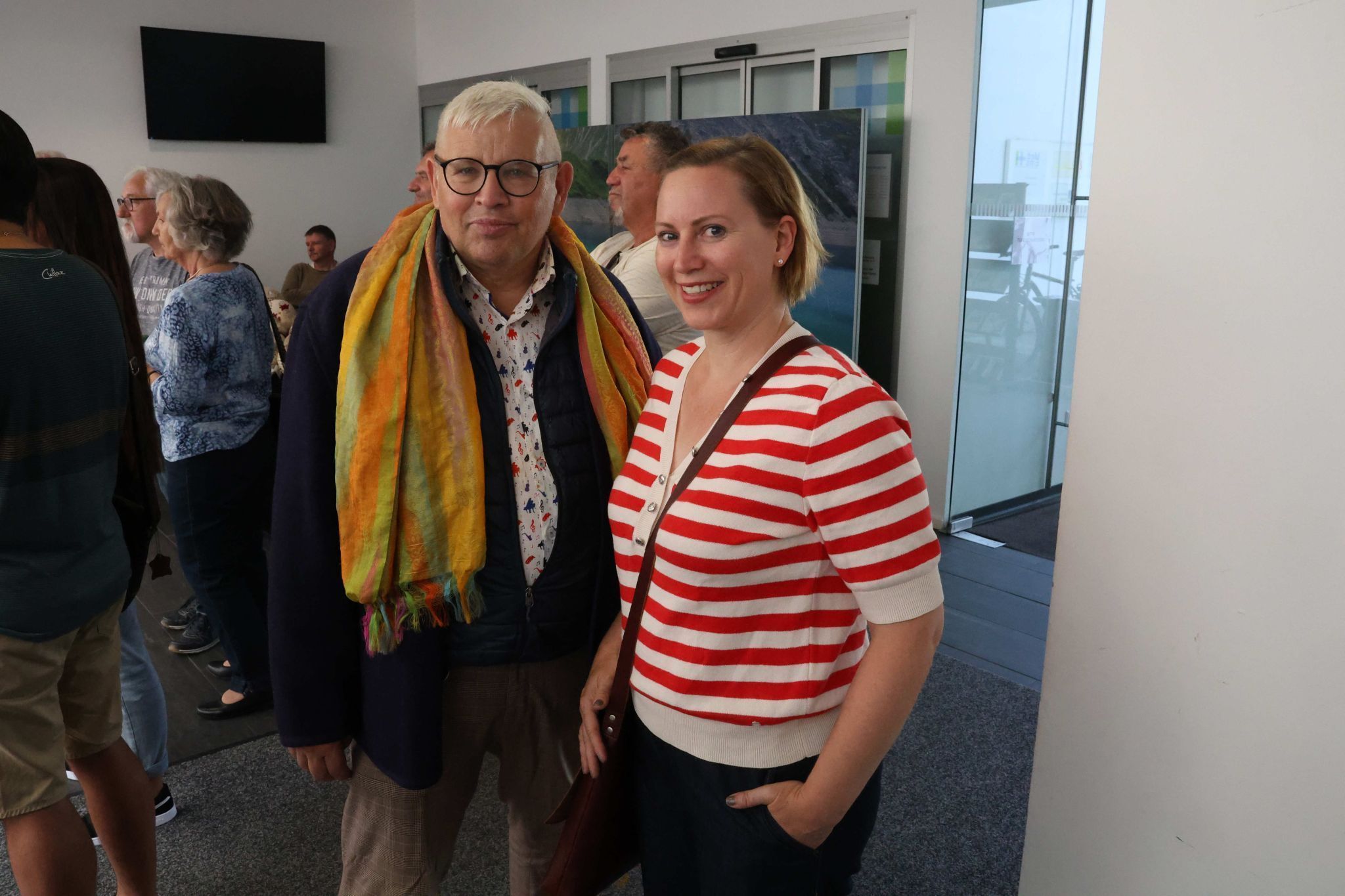 Erwin Buttazoni und Künstlerin Andrea Matt.