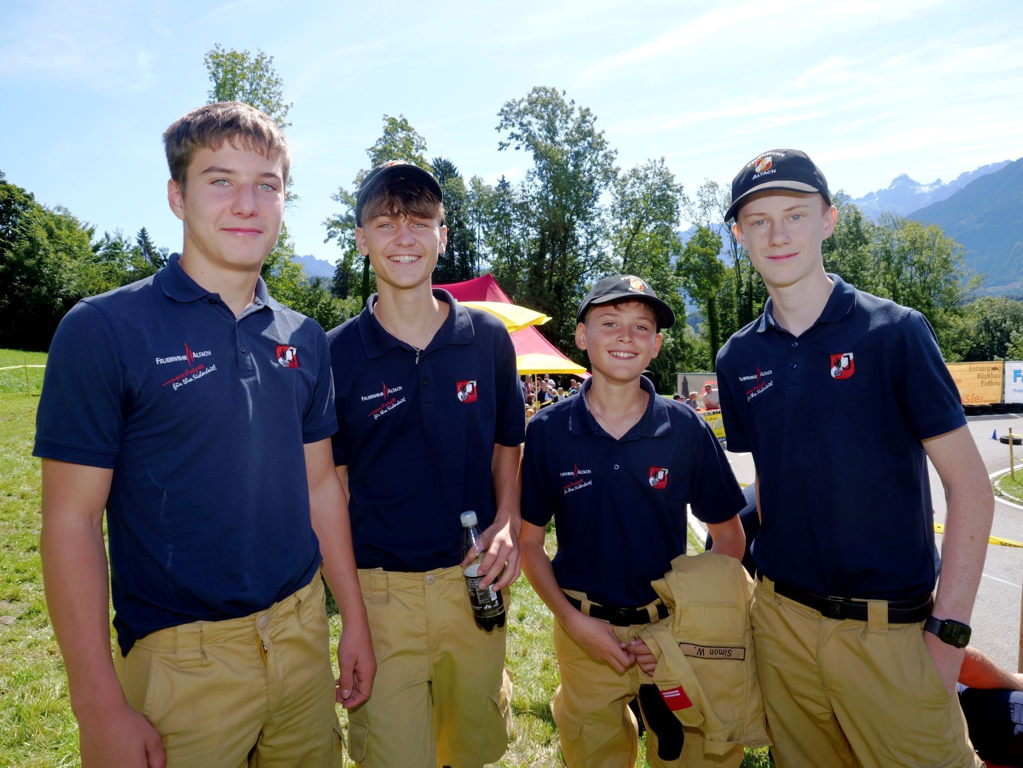 Erik, Luca, Simon und Jannis von der Feuerwehr Altach.