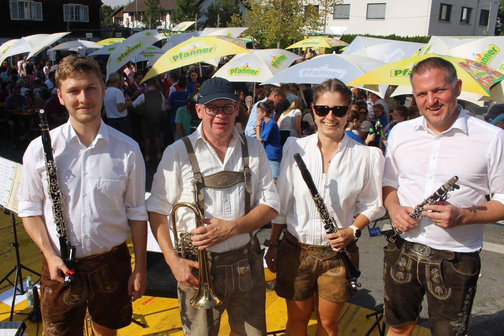 Ein Quartett der Lauteracher Bauernkapelle.