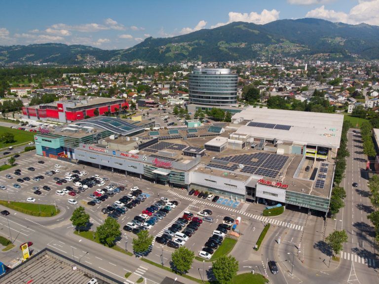 Fotos Wahldiskussion Dornbirn, Drohnenbild Messepark