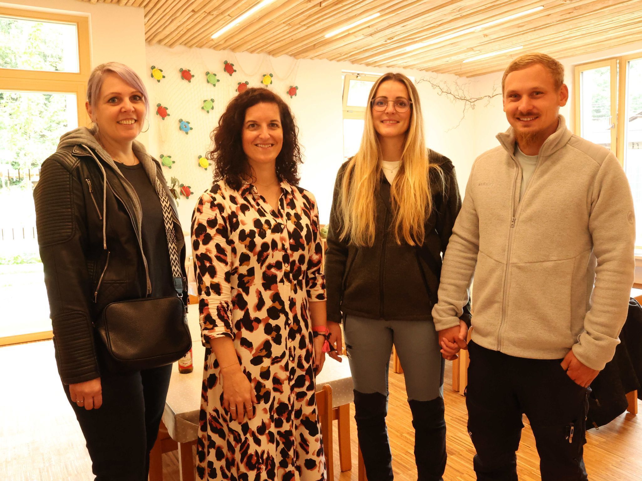Ursula Bolter (Gartengestaltung Loacker), Hausleiterin Ramona Metzler, Stephanie und Dominik Kiechle von Gartengestaltung Loacker.