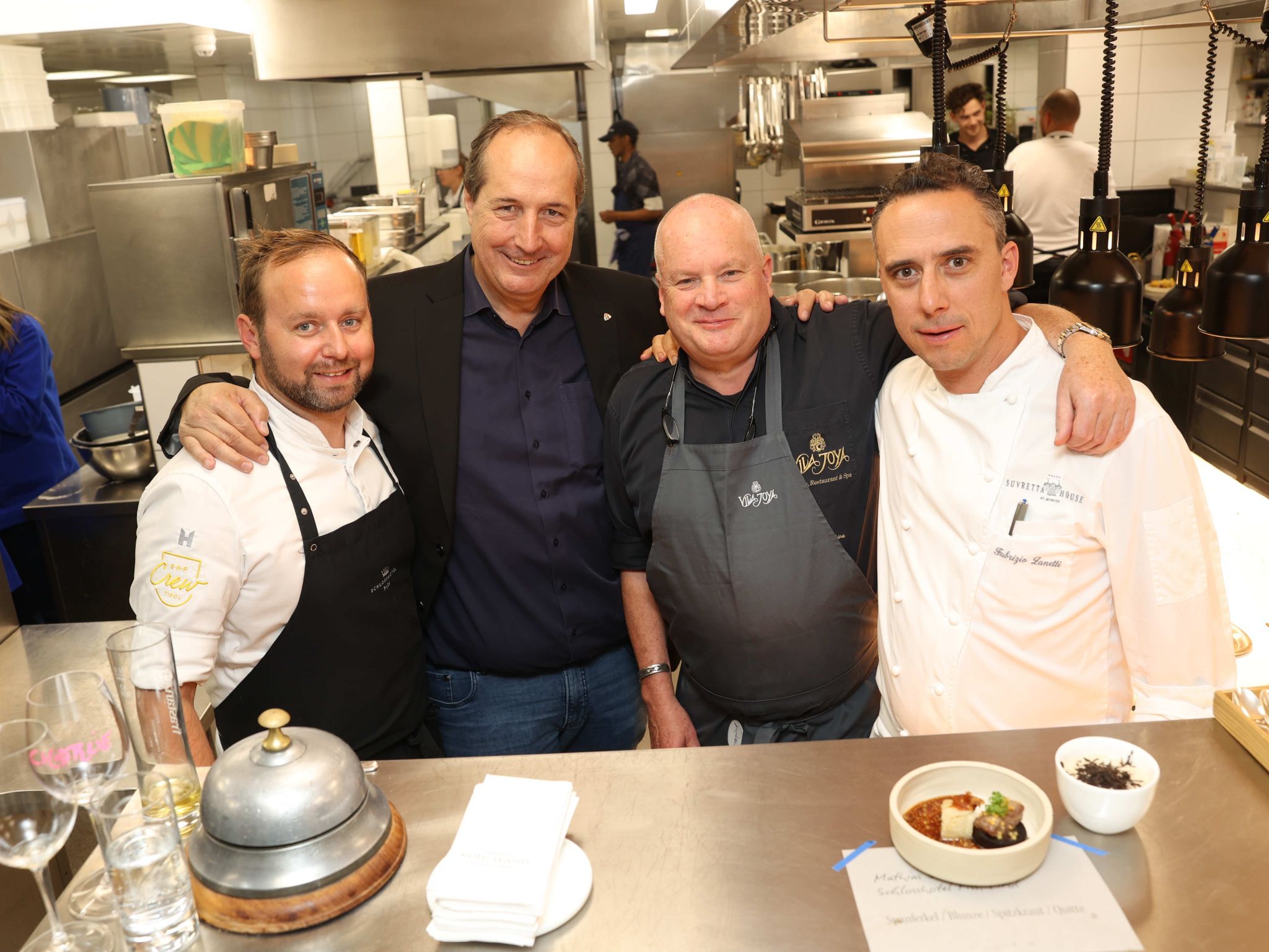 Matthias seidel (Schlosshotel Fiss), Hannes Konzett, Dieter Koschina und Fabrizio Zanetti.