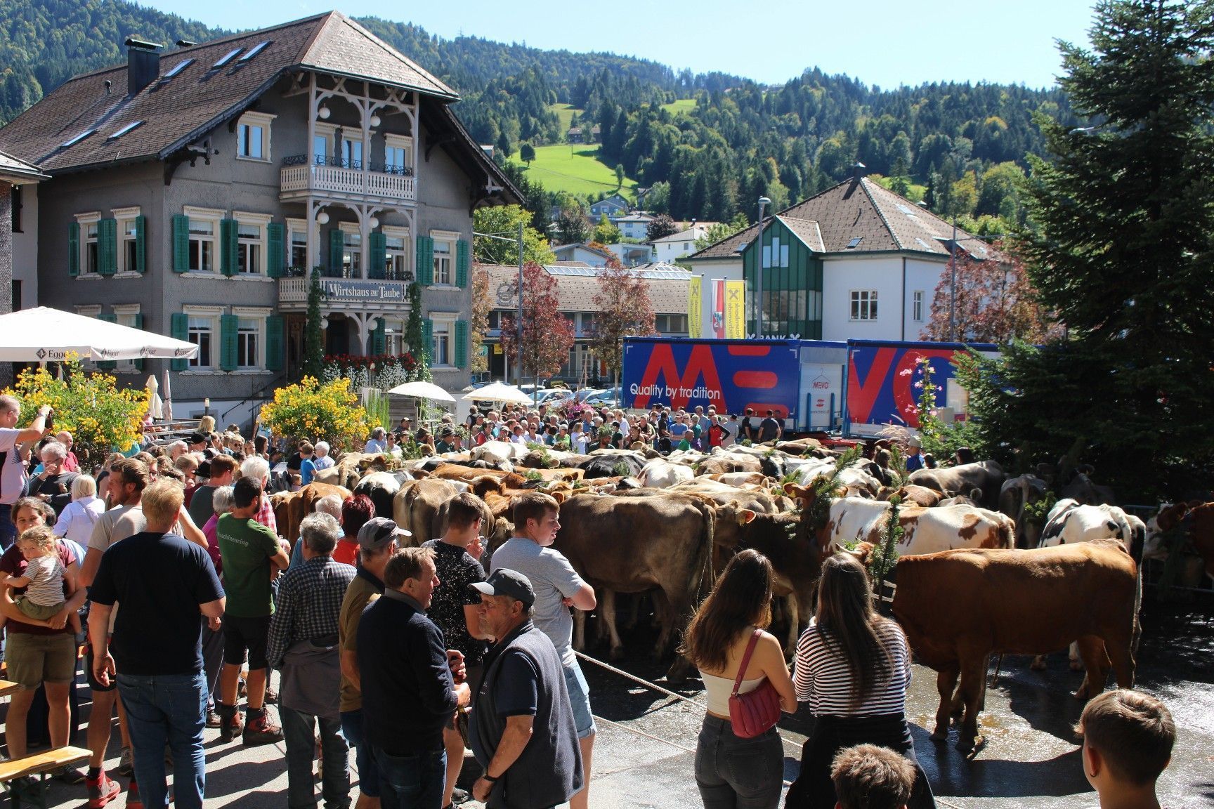 Prächtiges Spätsommerwetter trug zum zahlreichen Besuch beim Alptag in Alberschwende bei.