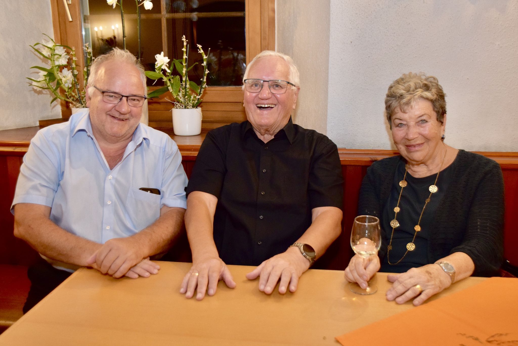 Bertram Bolter, Heinz Seeburger und Lidwina Boso, v. l.